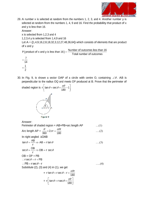 class 10 cbse board previous year question paper maths