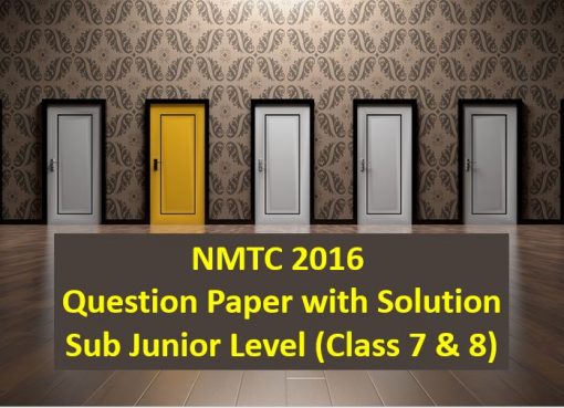 nmtc 2016 question papers with solutions sub junior level