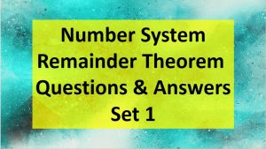 Remainder Theorem Question and Answer Set 1