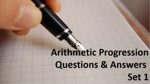 arithmetic progression questions and answers set 1