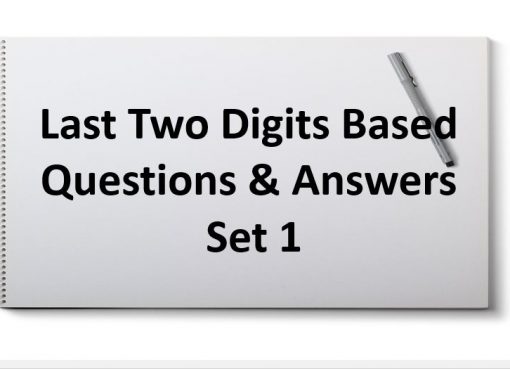 last two digits based questions and answers set 1