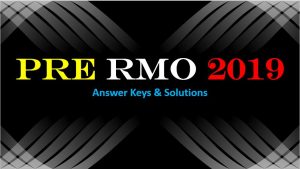 Pre RMO 2019 Answer Keys and Solution