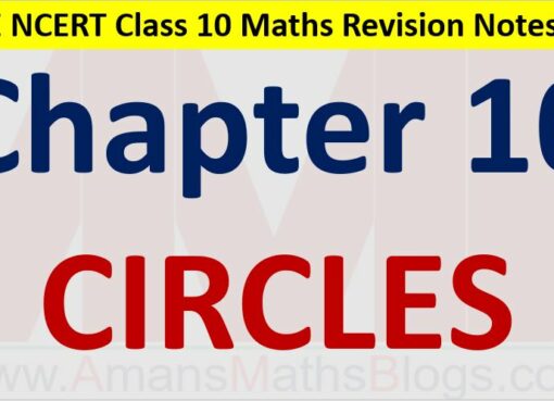 Circles CBSE NCERT Notes Class 10 Maths Chapter 10 PDF