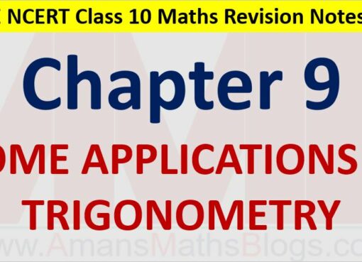 Some Applications of Trigonometry CBSE NCERT Notes Class 10 Maths Chapter 9 PDF