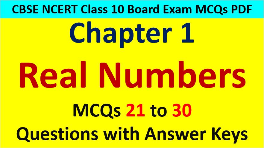 Important MCQ Questions for Class 10 Maths Chapter 1 Real Numbers