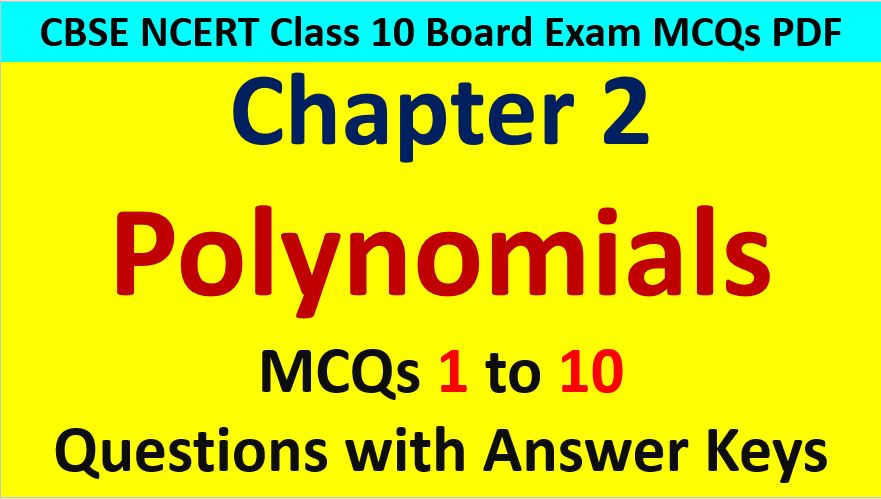 MCQ Questions for Class 10 Maths Chapter 2 Polynomials 1 to 10 with Answer Keys PDF AMBiPi