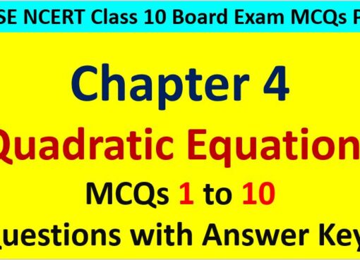 MCQ Questions for Class 10 Maths Chapter 4 Quadratic Equations 1 to 10 with Answer Keys PDF AMBiPi