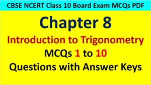 MCQ Questions for Class 10 Maths Chapter 8 Introduction to Trigonometry 1 to 10 with Answer Keys PDF AMBiPi