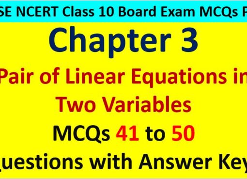 CBSE Class 10 Math Linear Equations in Two Variables MCQ Questions with Answer Keys