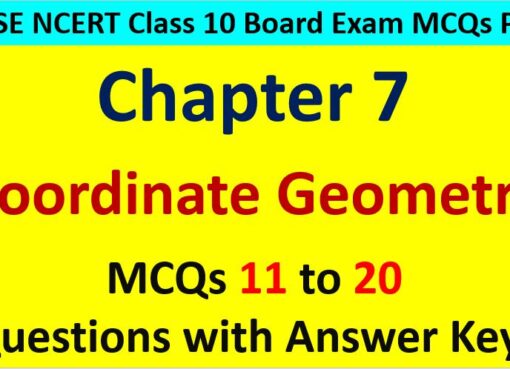 Coordinate Geometry Class 10 Maths MCQ Questions with Answer Keys
