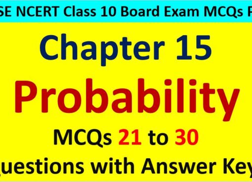 Important MCQ Questions for Class 10 Maths Chapter 15 Probability
