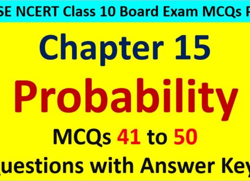 Probability CBSE Class 10 MCQ Questions with Answers Keys