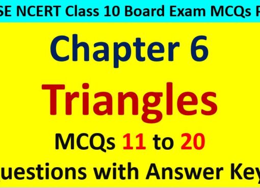 Similar Triangles Class 10 Maths MCQ with Answer Keys Solutions PDF